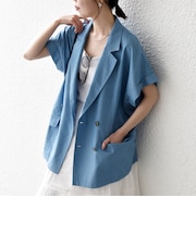 《予約》SHIPS any:〈洗濯機可能〉シャンブレー デニム ロールアップ シャツ ジャケット