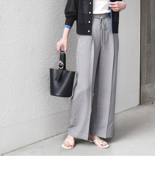 《予約》SHIPS Colors:〈洗濯機可能〉リネン ライク イージー パンツ◆