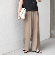 《予約》SHIPS Colors:〈洗濯機可能〉リネン ライク イージー パンツ◆