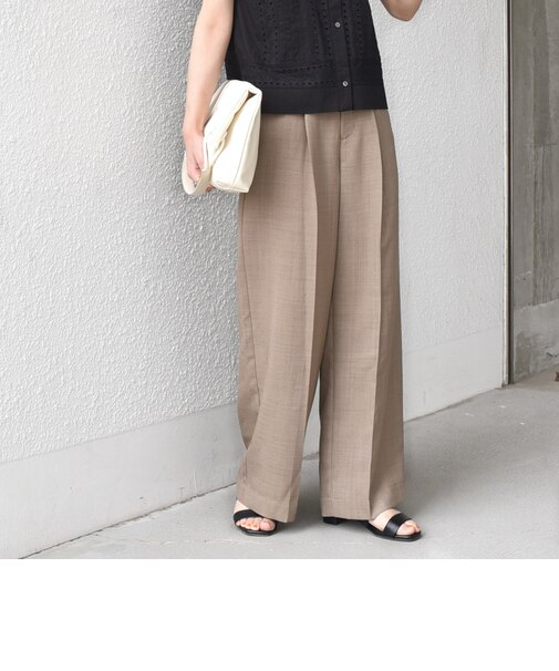 《予約》SHIPS Colors:〈洗濯機可能〉リネン ライク イージー パンツ◆