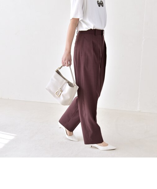 《予約》quaranciel:〈洗濯機可能〉CALCULO(R)使用 イージー テーパード パンツ