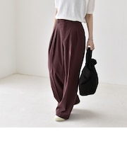 《予約》quaranciel:〈洗濯機可能〉CALCULO(R)使用 イージー タック ワイド パンツ