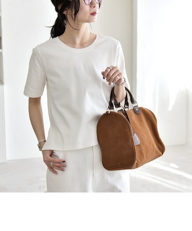 《予約》quaranciel:〈接触冷感/汗染み防止加工/洗濯機可能〉ベーシック コンパクト TEE