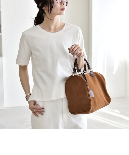 《予約》quaranciel:〈接触冷感/汗染み防止加工/洗濯機可能〉ベーシック コンパクト TEE