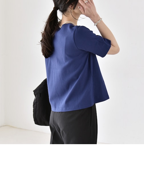 《予約》quaranciel:〈接触冷感/汗染み防止加工/洗濯機可能〉ベーシック コンパクト TEE