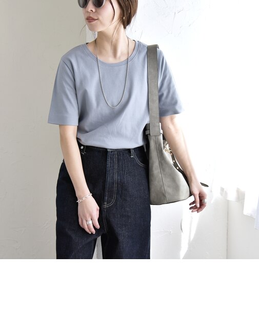 《予約》quaranciel:〈接触冷感/汗染み防止加工/洗濯機可能〉ベーシック コンパクト TEE