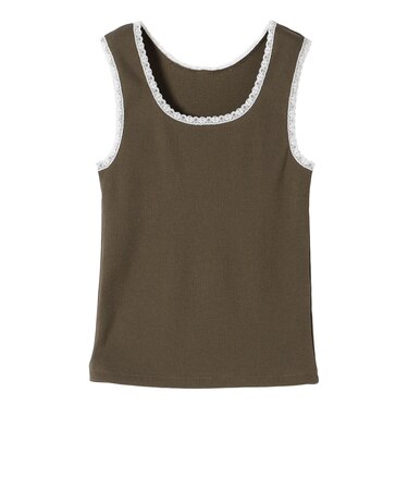 〈手洗い可能〉レース トリミング 2WAY タンクトップ