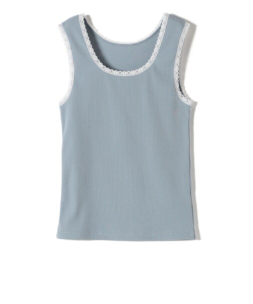 〈手洗い可能〉レース トリミング 2WAY タンクトップ