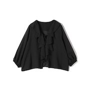 SHIPS Colors:〈手洗い可能〉メッシュ 羽織り ラッフル シャツ