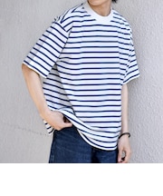 SHIPS any:〈洗濯機可能〉デザイン リブ ベーシック ボーダー Tシャツ◆