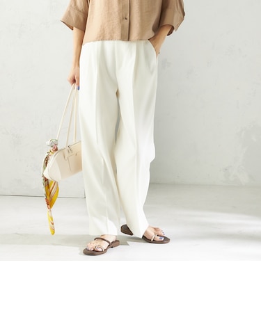 《予約》〈手洗い可能〉ドライ シャンタン フロント タック パンツ