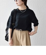 《予約》SHIPS any:〈抗菌防臭/洗濯機可能〉USAコットン 配色 ステッチ ワイド TEE