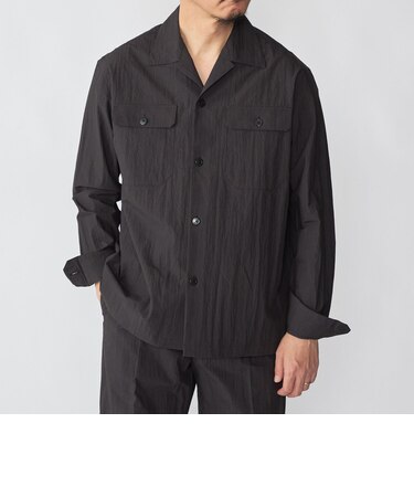 SHIPS:〈洗濯機可能〉CO+ オープンカラー ロングスリーブ シャツ(セットアップ対応)