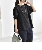 《予約》quaranciel:〈接触冷感/汗染み防止加工/洗濯機可能〉ドッキング Aライン カットソー