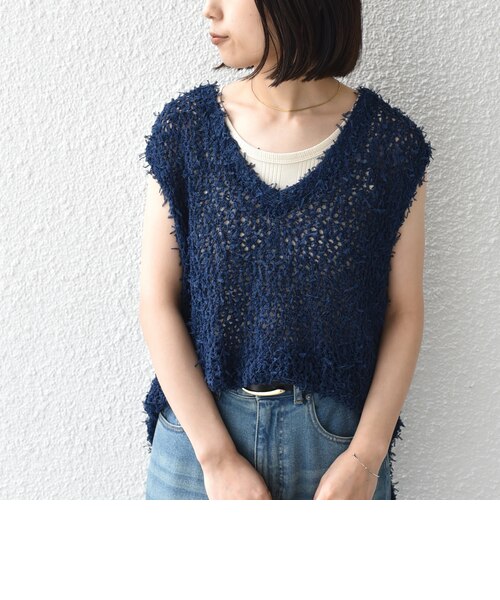 セットアップ対応可》コットンポリ ニットジレ｜フォーワンセブン