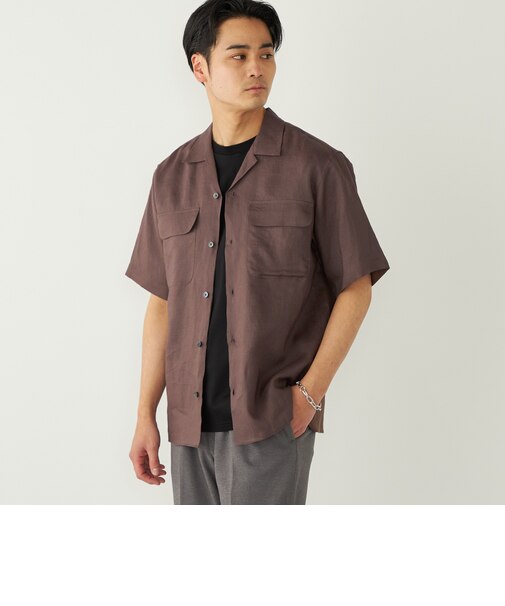 SHIPS Colors:ラミー 100% オープンカラー ショートスリーブ シャツ