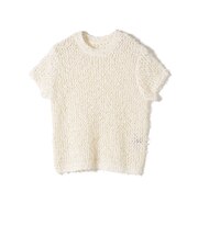 SHIPS Colors:〈手洗い可能〉チュールヤーン ミックス ショートスリーブ ニット