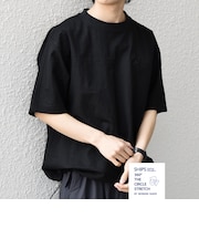 SHIPS any:〈接触冷感/ストレッチ〉360° THE CIRCLE STRETCH リネン ミックス スピンドル Tシャツ(セットアップ対応)◆