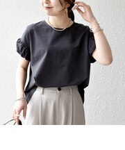 《予約》SHIPS any:〈多機能/洗濯機可能〉マルチファンクション ギャザー スリーブ TEE