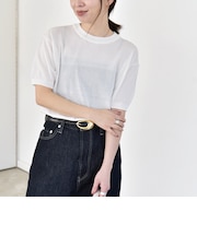 《予約》quaranciel:〈接触冷感/手洗い可能〉コンパクト シアー ニット TEE