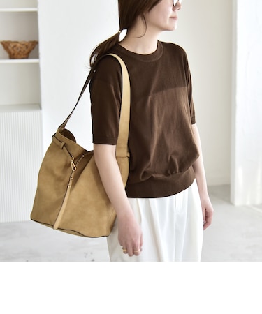 《予約》quaranciel:〈接触冷感/手洗い可能〉コンパクト シアー ニット TEE