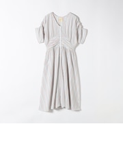 The Bagmati:〈手洗い可能〉ウエスト ギャザー マルチ ストライプ ワンピース