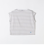 ORCIVAL: 〈手洗い可能〉ボートネック ボーダー フレンチスリーブ プルオーバー