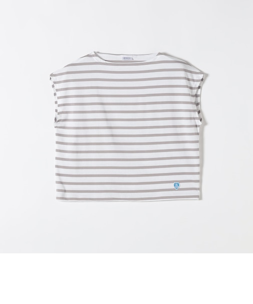 ORCIVAL: 〈手洗い可能〉ボートネック ボーダー フレンチスリーブ プルオーバー