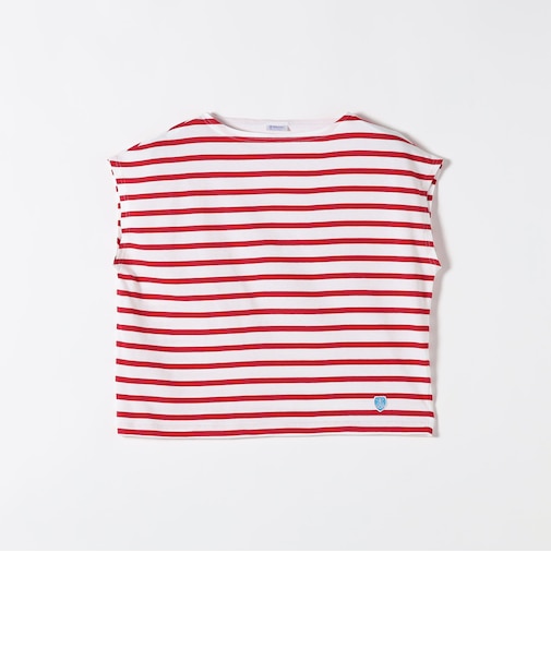 ORCIVAL: 〈手洗い可能〉ボートネック ボーダー フレンチスリーブ プルオーバー