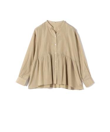 SHIPS Colors:〈手洗い可能〉コットン キュプラ ペプラム シャツ