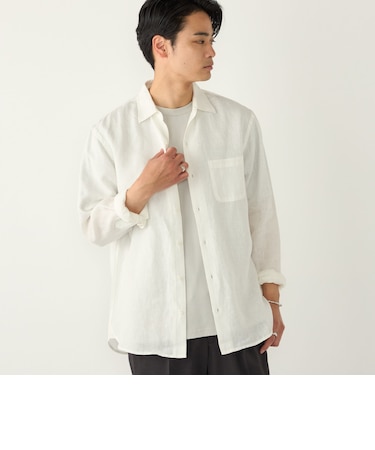 SHIPS Colors:ユーロリネン ワイドカラー スキッパー シャツ