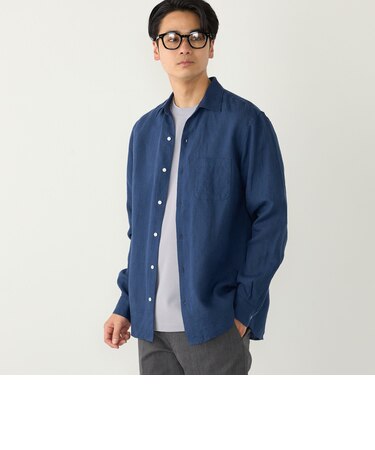 SHIPS Colors:ユーロリネン ワイドカラー スキッパー シャツ