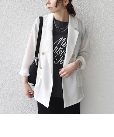 SHIPS Colors:〈手洗い可能〉メッシュ テーラード ジャケット