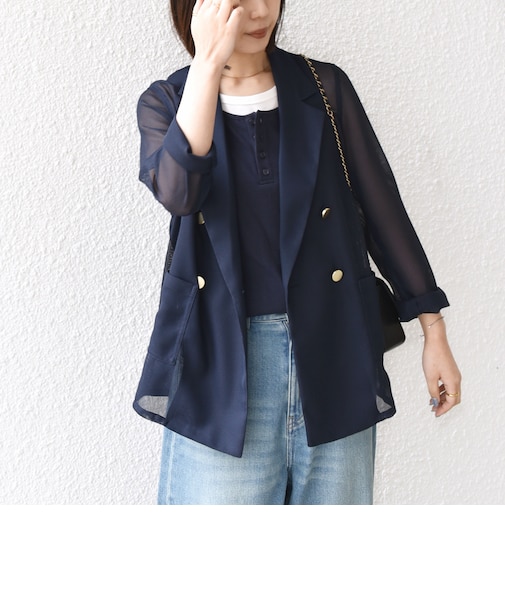 SHIPS Colors:〈手洗い可能〉メッシュ テーラード ジャケット