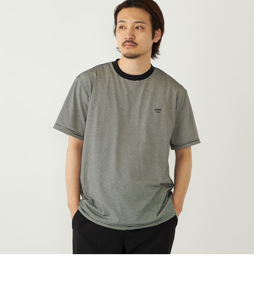 《予約》SHIPS Colors:〈速乾〉CAVE(R) ワンポイント ロゴ ボーダー Tシャツ◆