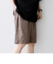SHIPS any:〈UVカット〉FUTURE LINEN CANVAS リネンライク イージー ショーツ◆