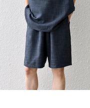 SHIPS any:〈UVカット〉FUTURE LINEN CANVAS リネンライク イージー ショーツ◆