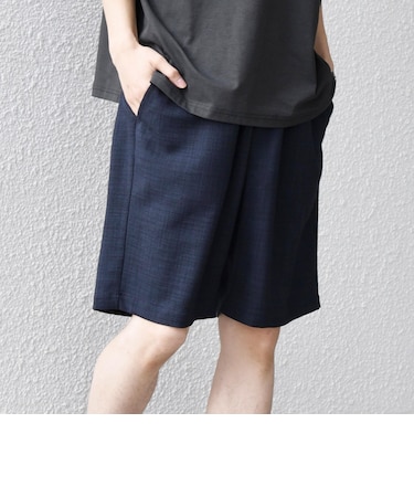 SHIPS any:〈UVカット〉FUTURE LINEN CANVAS リネンライク イージー ショーツ◆