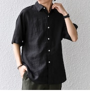 SHIPS any:〈洗濯機可能〉NOVELTEX リネン レギュラーカラー シャツ◆