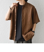 SHIPS any:〈洗濯機可能〉NOVELTEX リネン レギュラーカラー シャツ◆