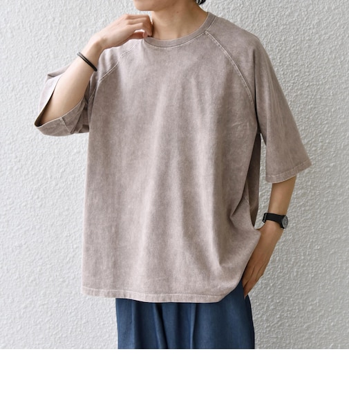 【SHIPS any別注】ONEITA: ケミカルウォッシュ リラックス ラグラン Tシャツ(セットアップ対応)◆