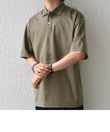 SHIPS any:〈接触冷感/遮熱/UVカット〉COOL TOUCH スムース デザイン リブ ポロシャツ◆