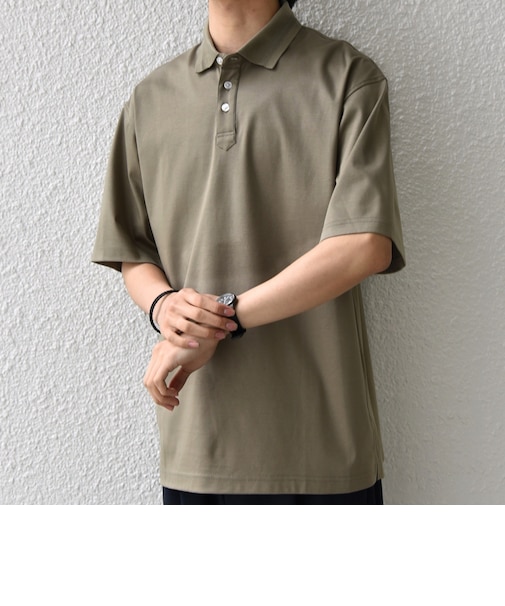 SHIPS any:〈接触冷感/遮熱/UVカット〉COOL TOUCH スムース デザイン リブ ポロシャツ◆