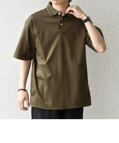 SHIPS any:〈接触冷感/遮熱/UVカット〉COOL TOUCH スムース デザイン リブ ポロシャツ◆