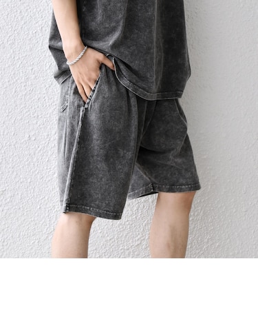 【SHIPS any別注】ONEITA: ケミカルウォッシュ イージー ショーツ(セットアップ対応)◆