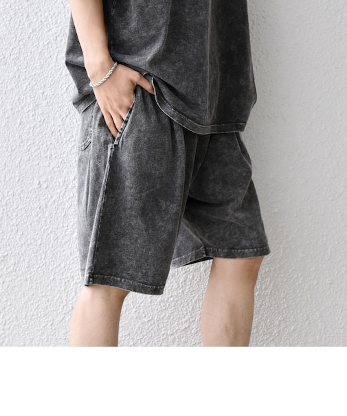 【SHIPS any別注】ONEITA: ケミカルウォッシュ イージー ショーツ(セットアップ対応)◆