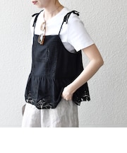 《予約》SHIPS any:〈手洗い可能〉コットン レース ヘム キャミソール