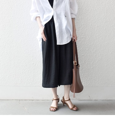 《予約》SHIPS any:〈洗濯機可能〉カラミ ハーフ ギャザー パンツ