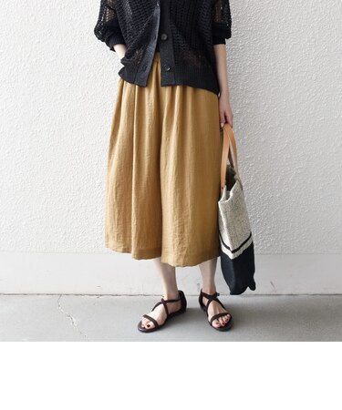 《予約》SHIPS any:〈洗濯機可能〉カラミ  ハーフ ギャザー パンツ