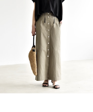 《予約》quaranciel:〈洗濯機可能〉フロントボタン Iライン タイト スカート